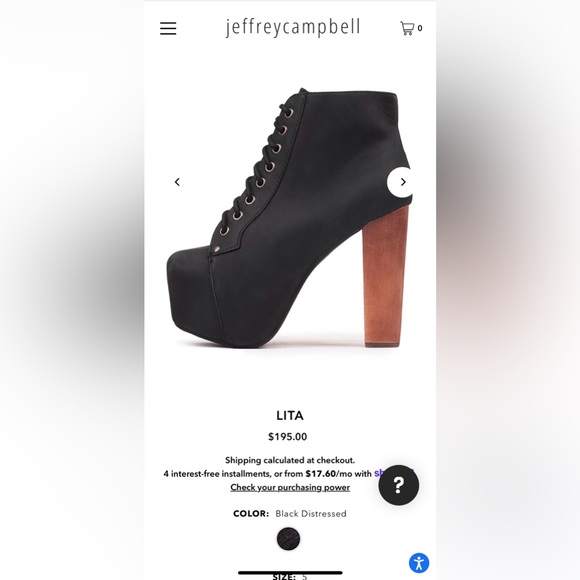 Jeffrey Campbell Lita Booties in color Black Distressed. Size 8.5 - Picture 8 of 14